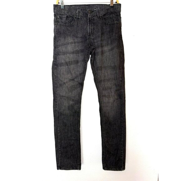Levi's 511 Men's Black Skinny Zipper Back Pocket Jeans Size 31/32 - Picture 1 of 9